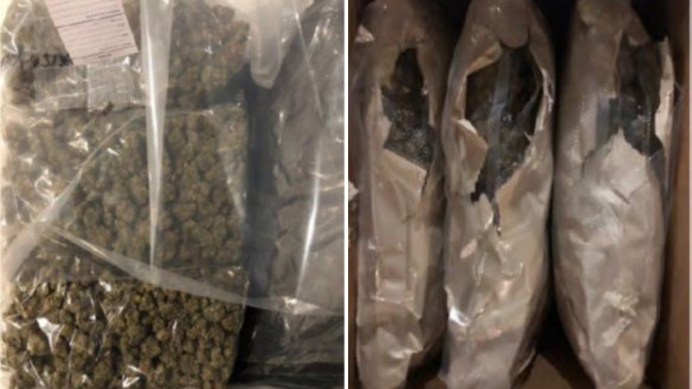 Plastic parcels containing cannabis 