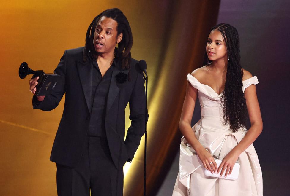 Jay-Z and Blue Ivy Carter at the Grammys