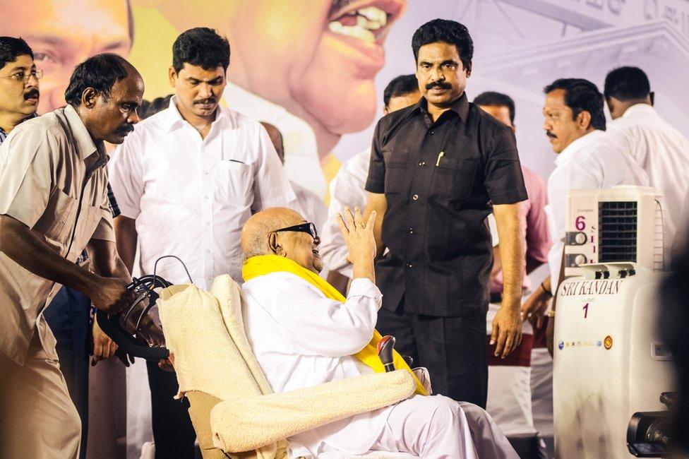 Karunanidhi at an election really