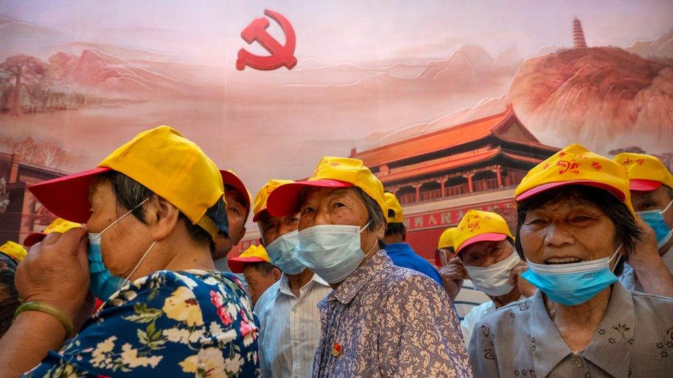 Visitors walk inside of the Memorial of the First National Congress of the Communist Party of China, on June 17, 2021 in Shanghai, China.