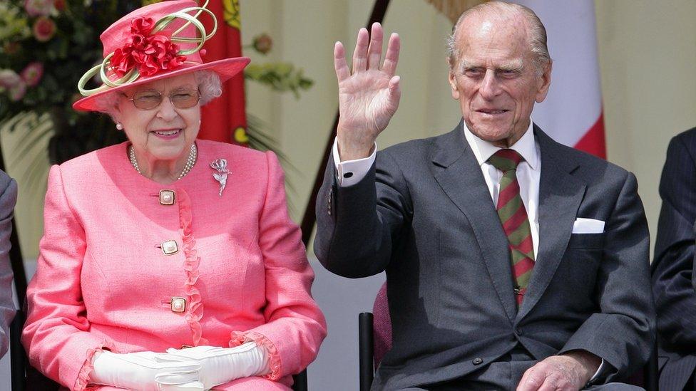 The Queen at RAF Cosford with the Duke of Edinburgh