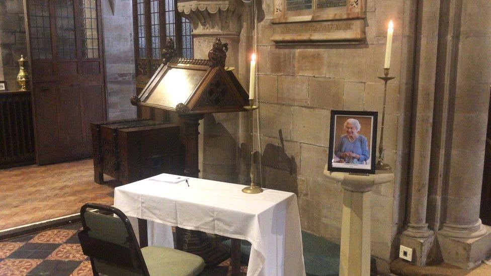 The book of condolence at Castle Church in Stafford.