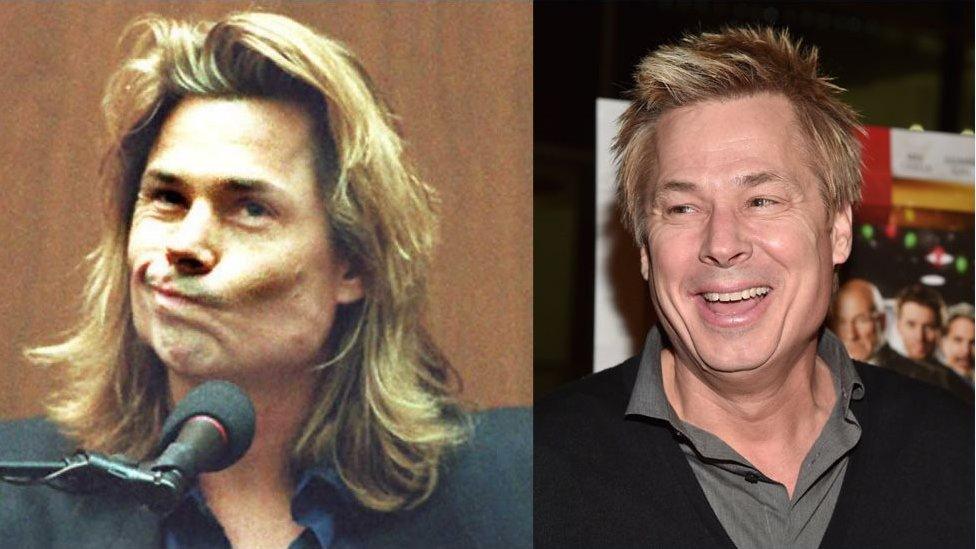 Kato Kaelin pictured at the trial, and in 2015