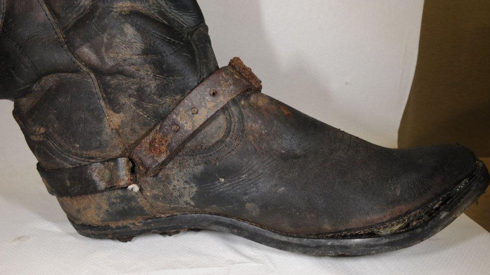 Boot found with skeleton