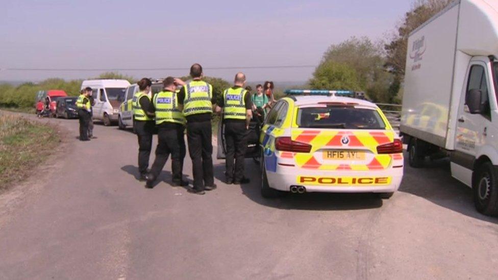 Illegal rave on farmland on the Isle of Purbeck