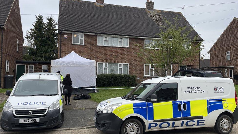 Police outside a house