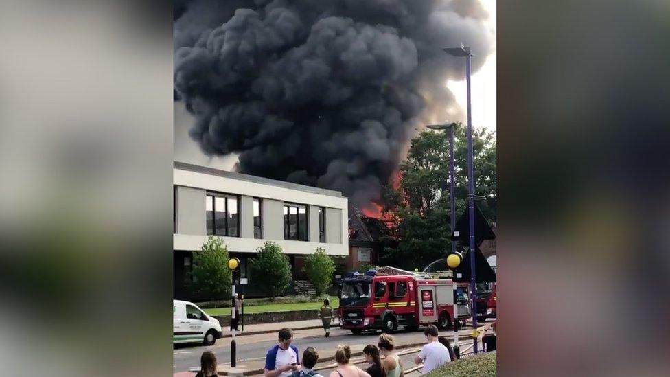 Fire at the Cadbury Club in Bournville, Birmingham