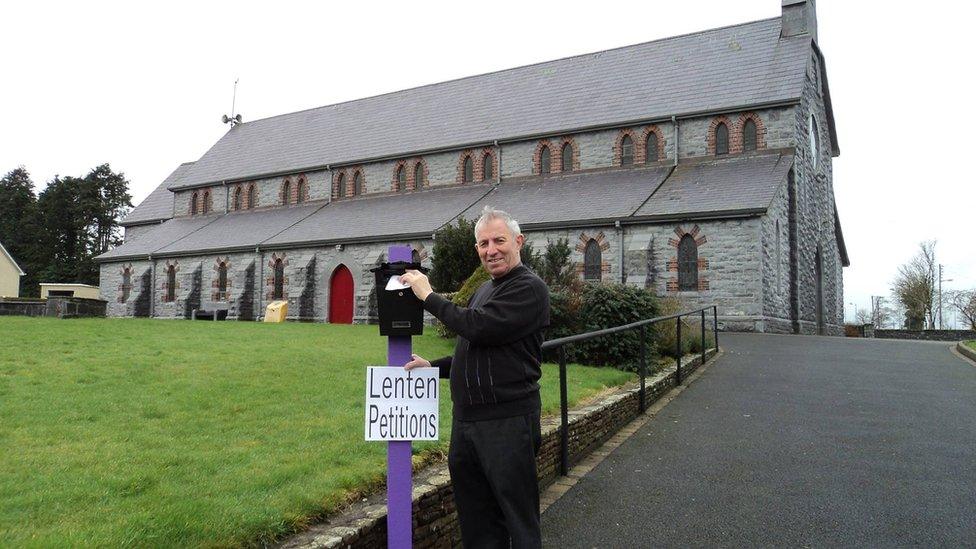 A Lenten petition box also allows parishioners to submit prayer requests during Lent without having to leave their car