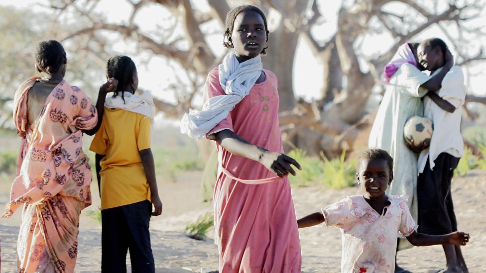 Young Darfuris at a camp in the city of Nyala, in Darfur, Sudan - archive shot