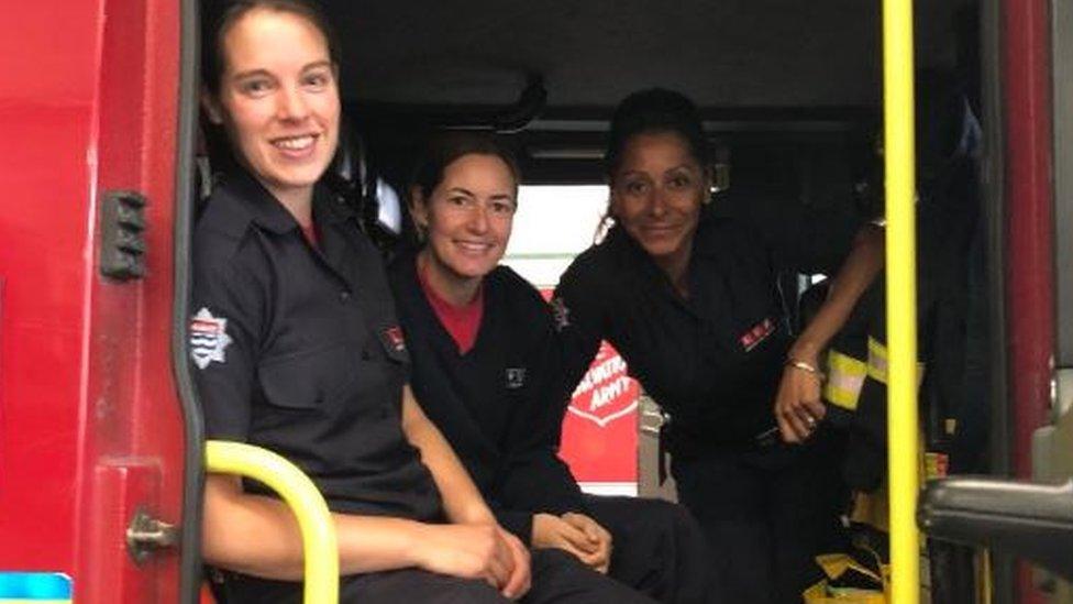 London Fire Brigade firewomen.