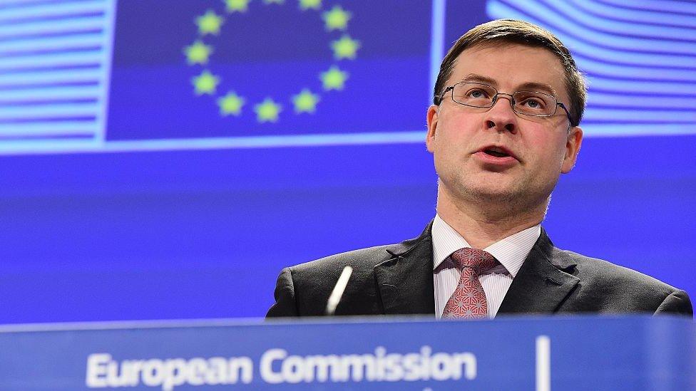 Valdis Dombrovskis, the European Commissioner responsible for financial services