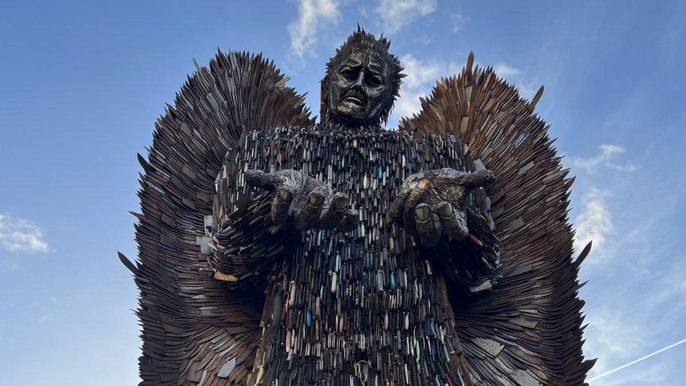 Knife angel sculpture