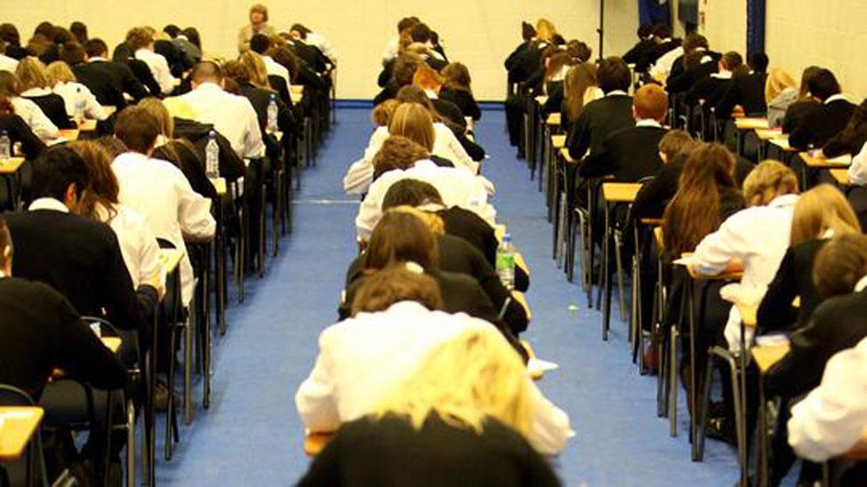 Pupils sitting exams