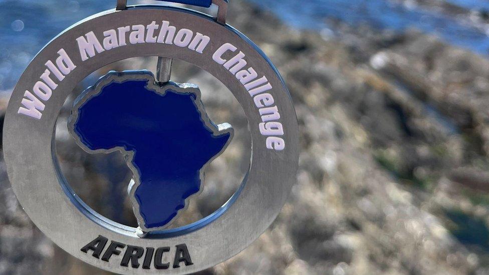 World Marathon Challenge Africa medal