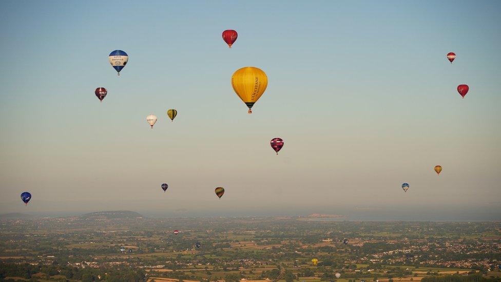 Hot air balloons in the sky