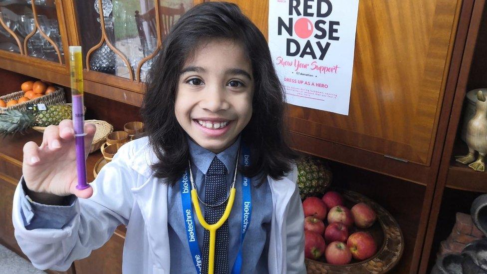 Boy dressed up as doctor