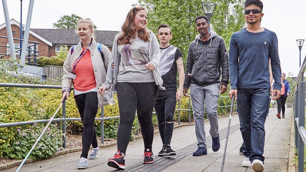 Students at the Royal National College for the Blind