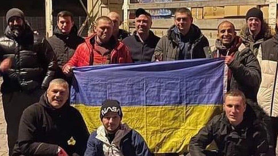 The group from the UK with Ukrainians in Poland