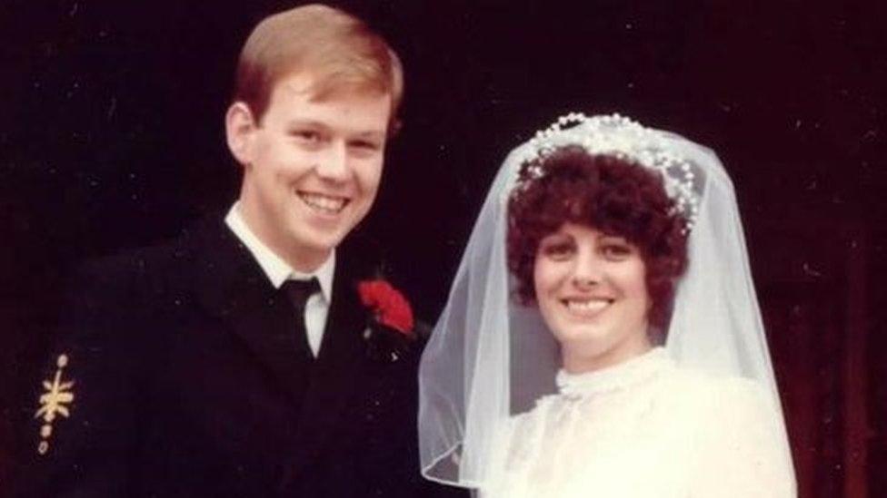 Allen and Sandra Parton on their first wedding day