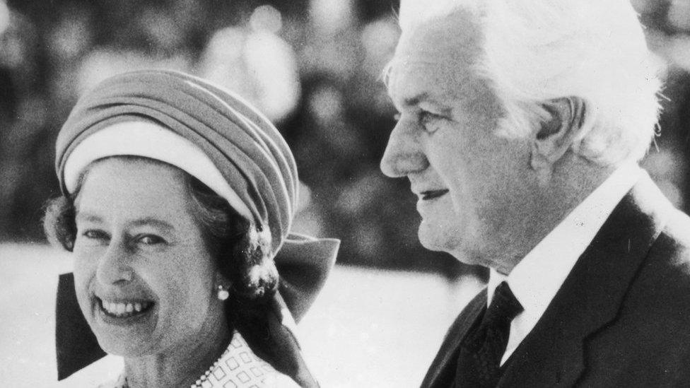 The Queen with then Governor-General Sir John Kerr in Perth on her Jubilee Tour of Australia in 1977