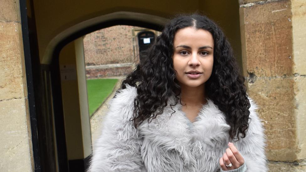 Anoushka looking round Cambridge University