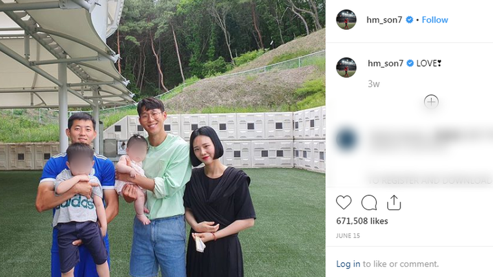 Screengrab of image taken from Son Heung-Min's Instagram account