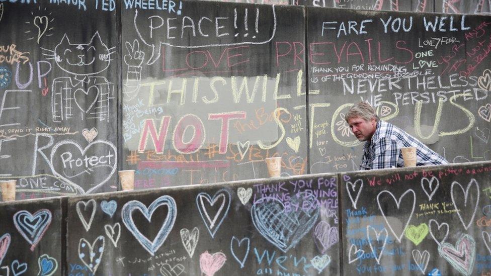 Portland residents have been paying tribute at a makeshift memorial