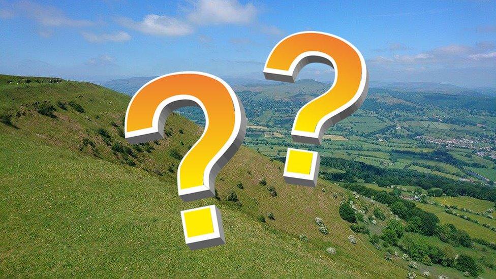 Ardal o Gymru a marciau cwestiwn