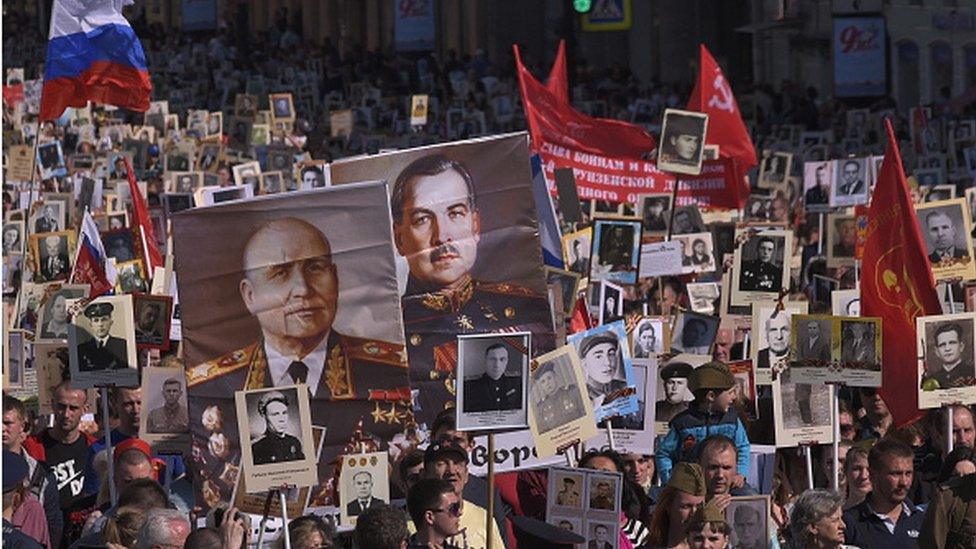 Immortal Regiment march through St Petersburg