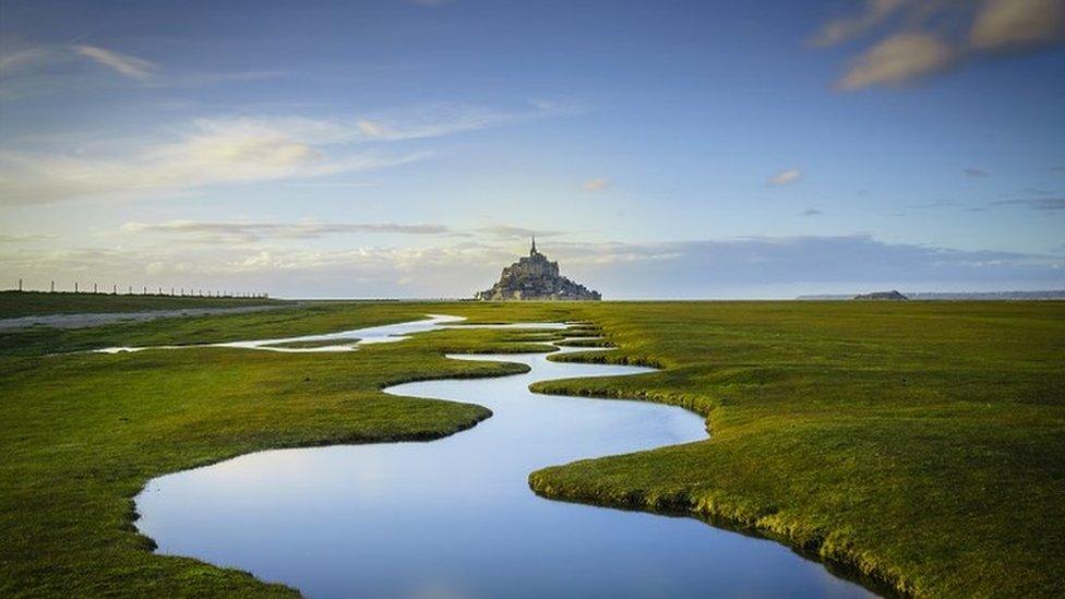 photograph of medieval island commune of Mont Saint-Michel