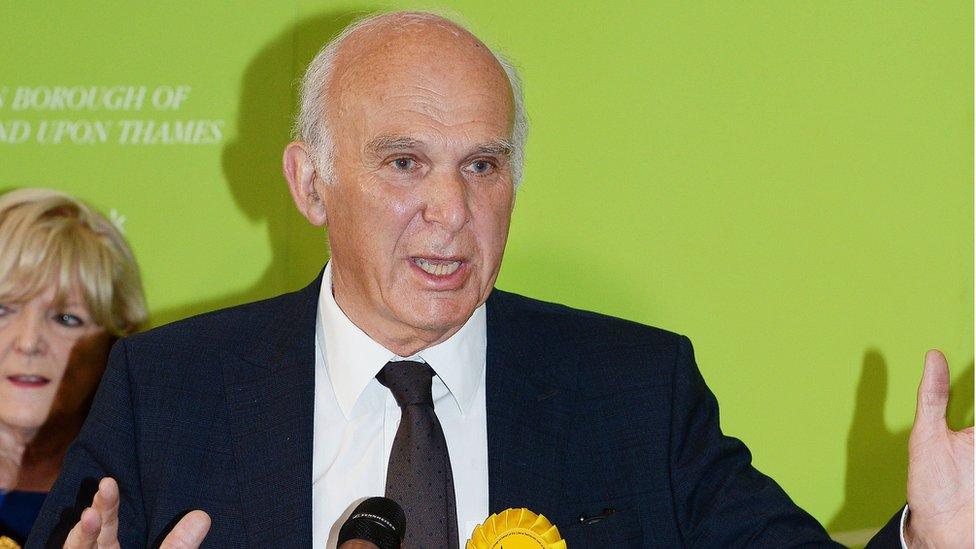 Sir Vince Cable speaks after winning the Twickenham seat