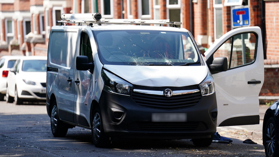 Damaged van