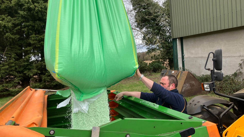 Fertiliser being loaded