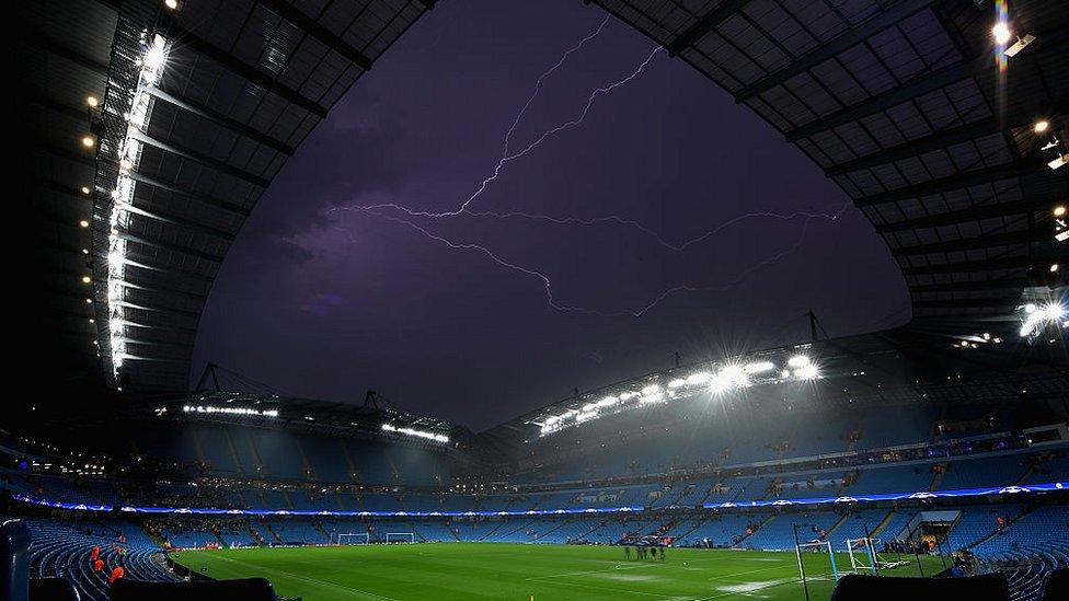 Lightning at Etihad stadium