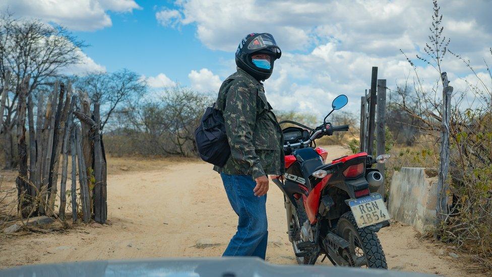 Ivonaldo with his motorbike