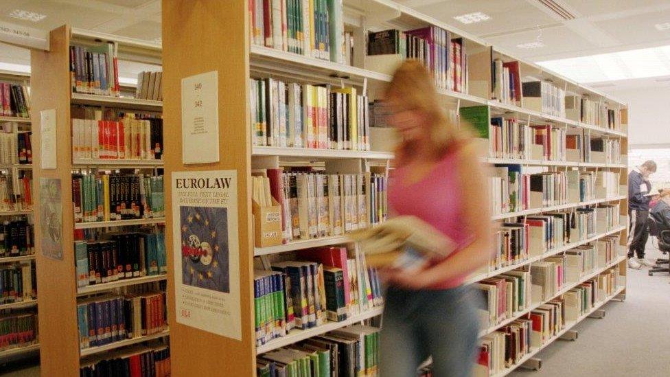 Students in library