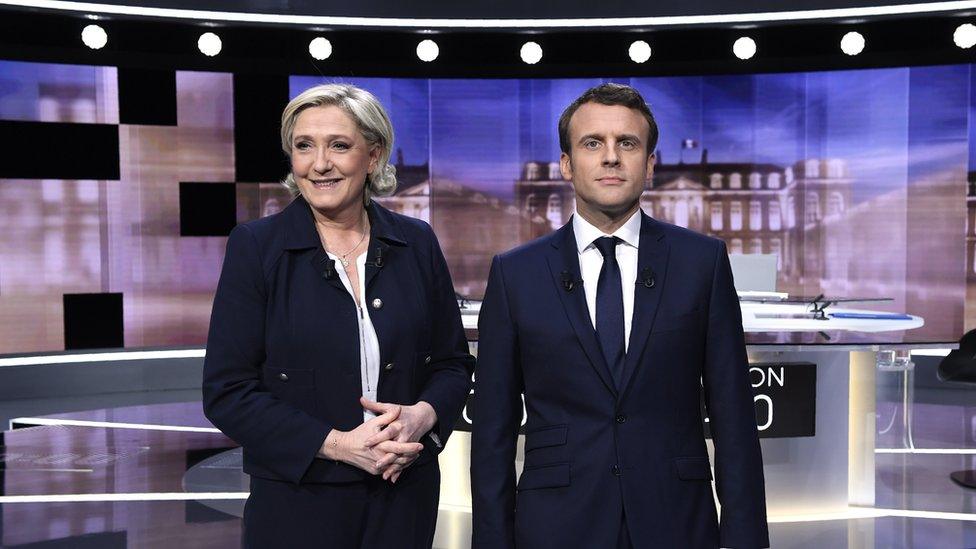 President Macron and Marine Le Pen