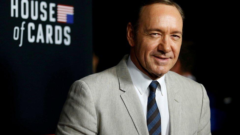 Kevin Spacey poses at the premiere for the second season of the television series House of Cards at the Directors Guild of America in Los Angeles, California, 13 February 2014