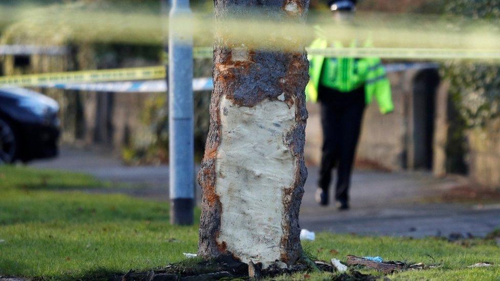 The crash scene in Leeds