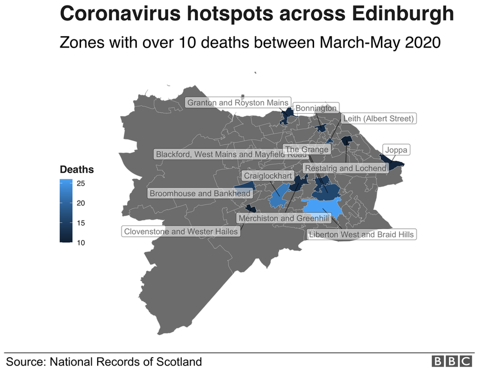 Hotspot map for Edinburgh