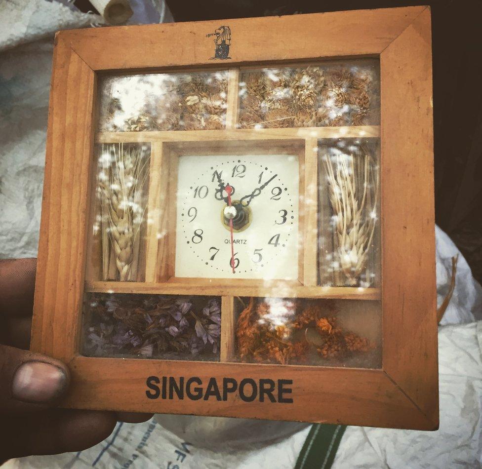 A wooden clock