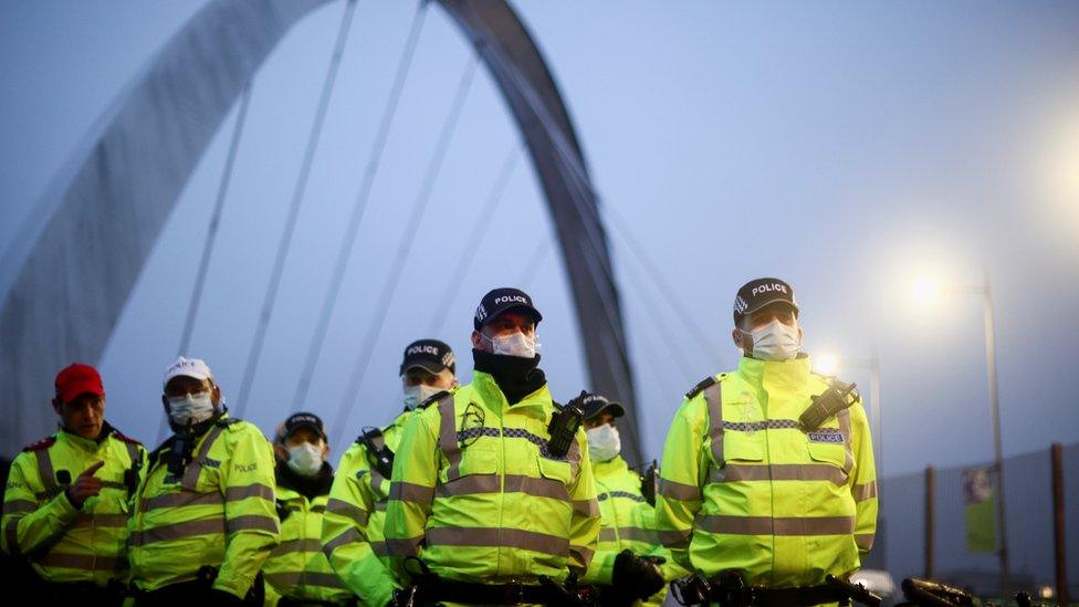 Police at the COP26 climate summit