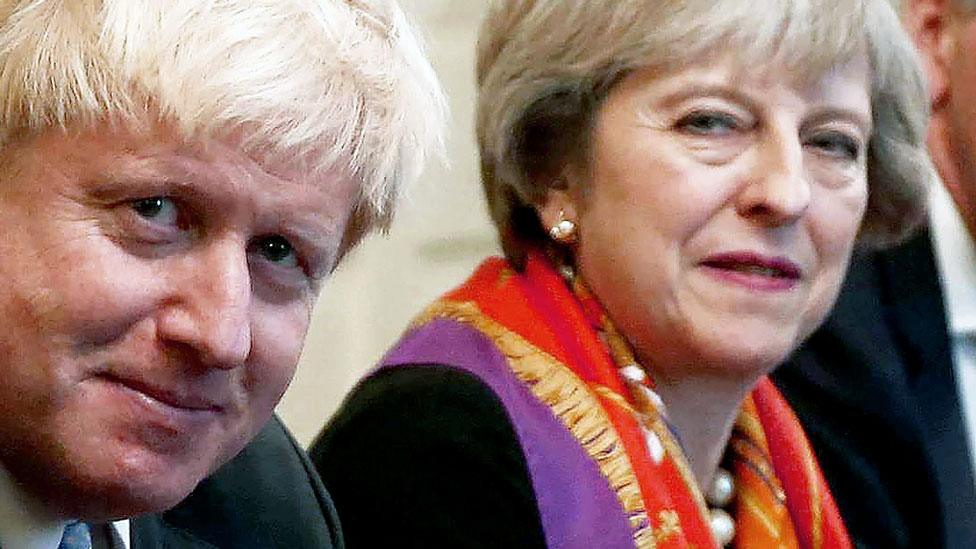 Boris Johnson and Theresa May