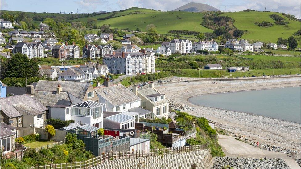 General view of coast at Criccieth, Llŷn Peninsula