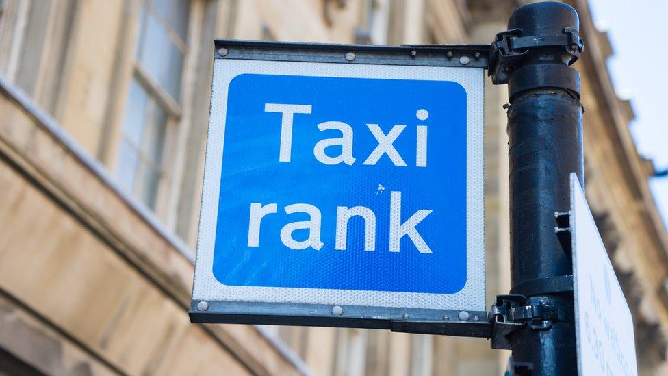 A taxi rank sign