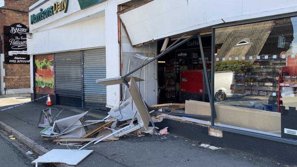 Damaged supermarket