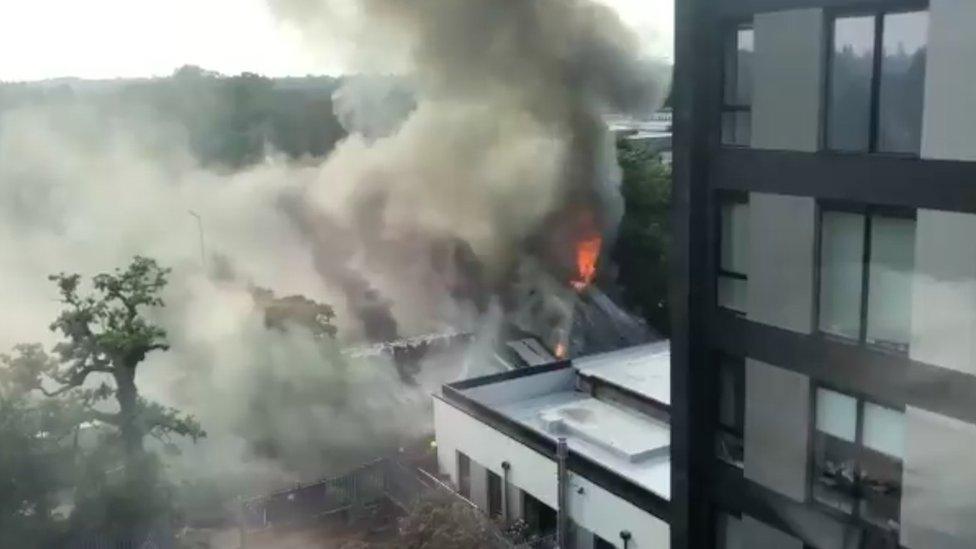 Fire at the Cadbury Club in Bournville, Birmingham