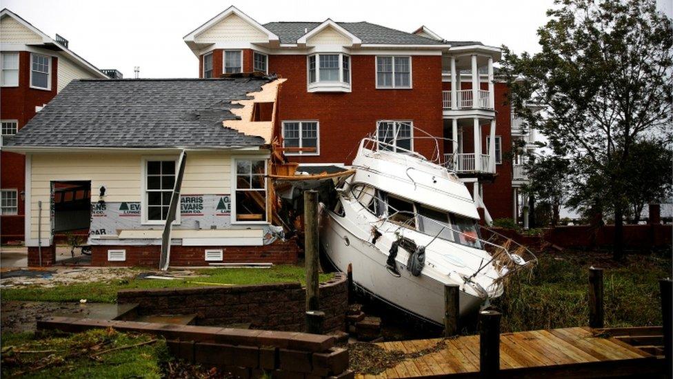 Boat marooned in backyard