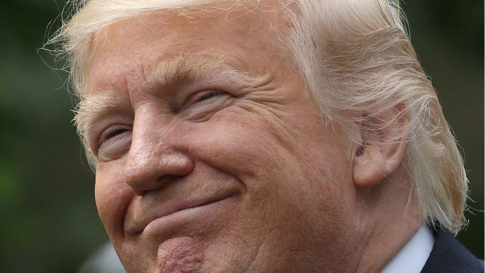 Donald Trump smiles.