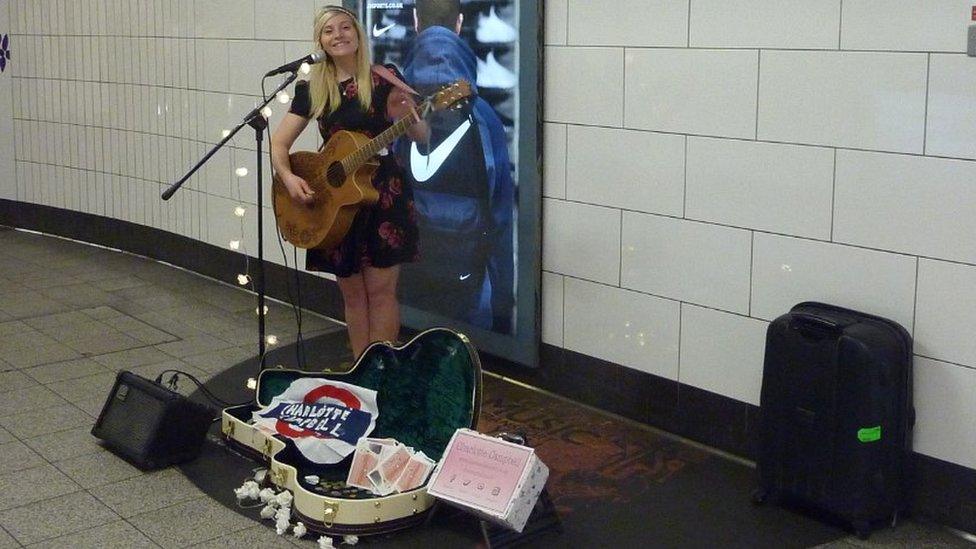 Busker at Oxford Circus